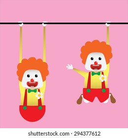 Clown set doing actions for use in advertising, presentations, brochures, blogs, documents and forms, etc.