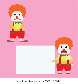 Clown set doing actions for use in advertising, presentations, brochures, blogs, documents and forms, etc.