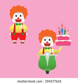 Clown set doing actions for use in advertising, presentations, brochures, blogs, documents and forms, etc.