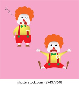 Clown set doing actions for use in advertising, presentations, brochures, blogs, documents and forms, etc.