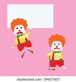 Clown set doing actions for use in advertising, presentations, brochures, blogs, documents and forms, etc.