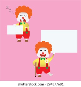 Clown set doing actions for use in advertising, presentations, brochures, blogs, documents and forms, etc.