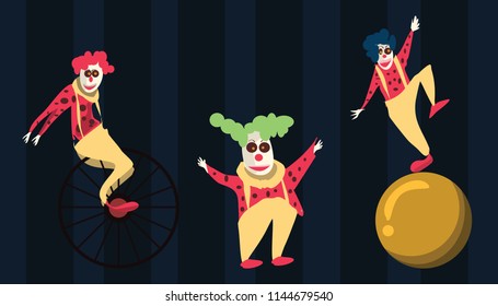 clown set vector illustration 