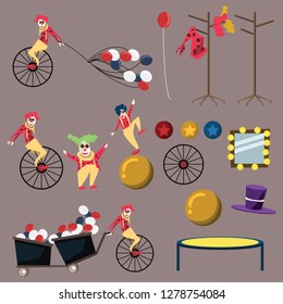 clown set vector illustration 