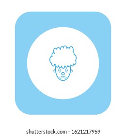 clown shaped vector icon with sad face