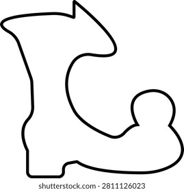 Clown Shoes Vector Icon, Whimsical Footwear , Fun Character Boots, performing tricks with balloons unicycles and juggling props, Circus discipline icons depicting aerial and acrobatic acts design