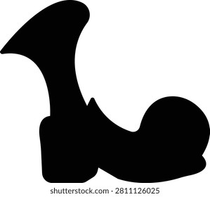 Clown Shoes Vector Icon, Whimsical Footwear , Fun Character Boots, performing tricks with balloons unicycles and juggling props, Circus discipline icons depicting aerial and acrobatic acts design