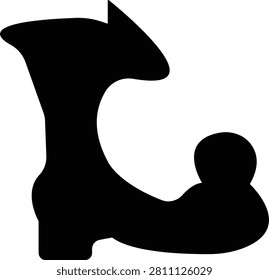 Clown Shoes Vector Icon, Whimsical Footwear , Fun Character Boots, performing tricks with balloons unicycles and juggling props, Circus discipline icons depicting aerial and acrobatic acts design
