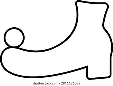 Clown Shoes Vector Icon, Whimsical Footwear , Fun Character Boots, performing tricks with balloons unicycles and juggling props, Circus discipline icons depicting aerial and acrobatic acts design
