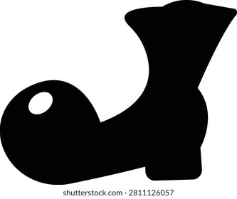Clown Shoes Vector Icon, Whimsical Footwear , Fun Character Boots, performing tricks with balloons unicycles and juggling props, Circus discipline icons depicting aerial and acrobatic acts design
