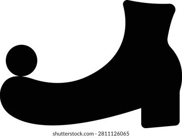 Clown Shoes Vector Icon, Whimsical Footwear , Fun Character Boots, performing tricks with balloons unicycles and juggling props, Circus discipline icons depicting aerial and acrobatic acts design