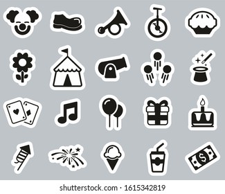 Clown Or Clown Show Black & White Sticker Set Big