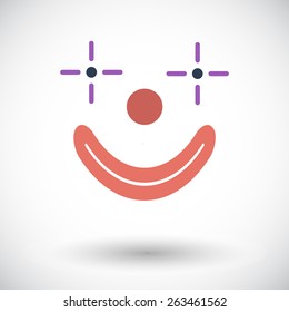 Clown. Single flat icon on white background. Vector illustration.