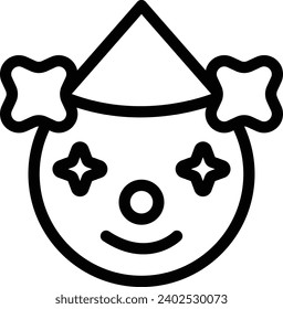 Clown single vector line icon 
