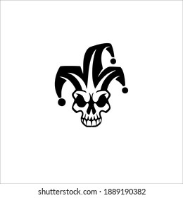 Clown Skull Symbol Logo. Vector Illustration.