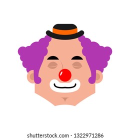 Clown sleep emotion avatar. funnyman sleeping emoji. harlequin face. Vector illustration
