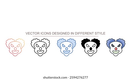 Clown Smile icon design with white background stock illustration