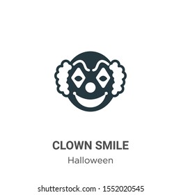 Clown smile vector icon on white background. Flat vector clown smile icon symbol sign from modern halloween collection for mobile concept and web apps design.