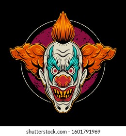 Clown smile vector illustration on dark background