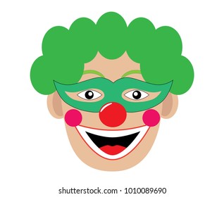 clown smiling on white background. Vector