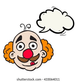 clown with speech bubble cartoon