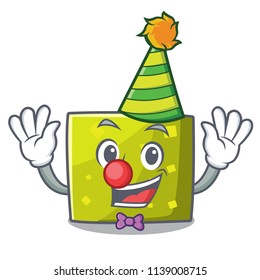 Clown square mascot cartoon style