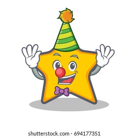 Clown star character cartoon style