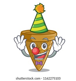 Clown sweet wafer cone isolated on maskot