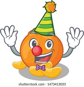 Clown tangerine isolated with in the cartoon