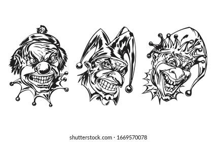 CLOWN TATTOO HEADS COLLECTION FOR YOU