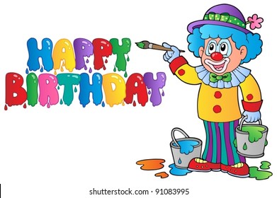 Clown theme picture 8 - vector illustration.