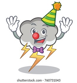 Clown thunder cloud character cartoon