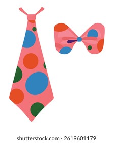 Clown tie and bow tie. vector