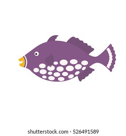 Clown Tigger fish, exotic fish tropical marine fish. vector