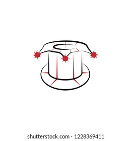 clown top hat 2 colored line icon. Simple colored element illustration. clown top hat outline symbol design from theater set