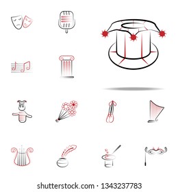 clown top hat icon. handdraw icons universal set for web and mobile