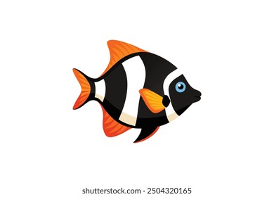 Clown Trigger Fish vector artwork
