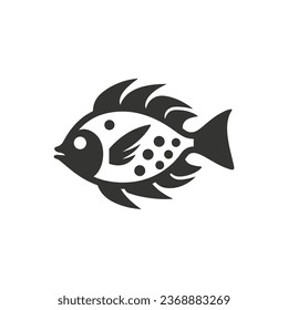 Clown triggerfish Icon on White Background - Simple Vector Illustration
