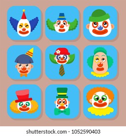 Clown vector circus man characters performer carnival actor makeup clownery juggling clownish human cartoon illustrations