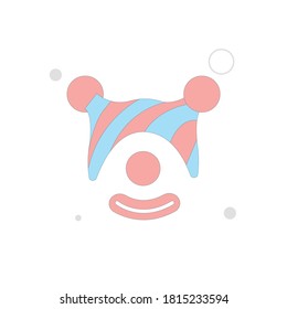 clown vector flat illustration on white background