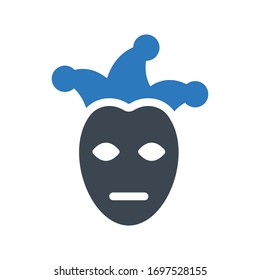 clown vector glyph color icon 