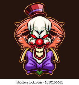 clown vector illustration design isolated on dark background