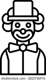 Clown Vector Line Icon Design
