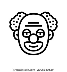 clown vintage show line icon vector. clown vintage show sign. isolated contour symbol black illustration