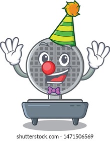Clown waffle iron above the table mascot
