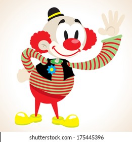 clown waving cartoon illustration