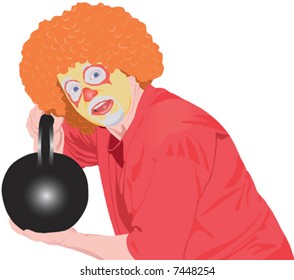 The clown with a weight