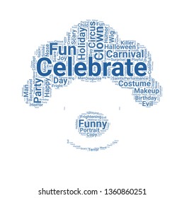 clown word cloud. tag cloud about clown.