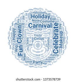 clown word cloud. tag cloud about clown