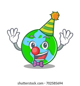 Clown world globe character cartoon